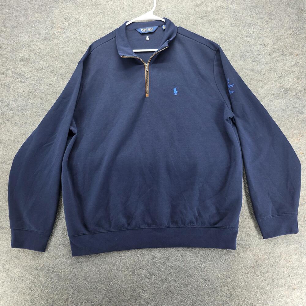 Polo Golf Ralph Lauren Sweatshirt Mens XL Blue Pullover 1/4 Zip Water Resistant